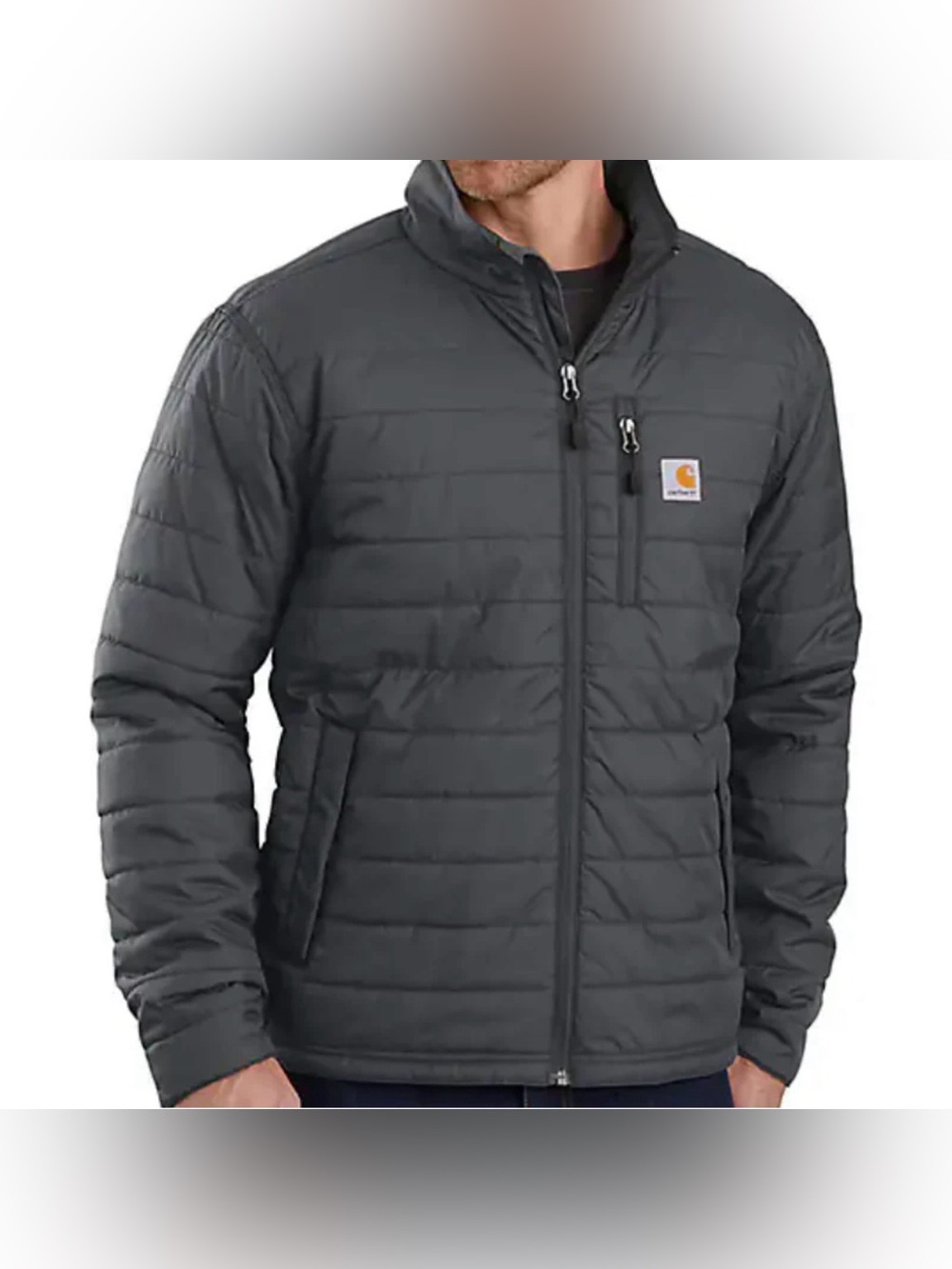 Carhartt Men's Rain Defender Lightweight Quilted Insulated Jacket Gray Size M